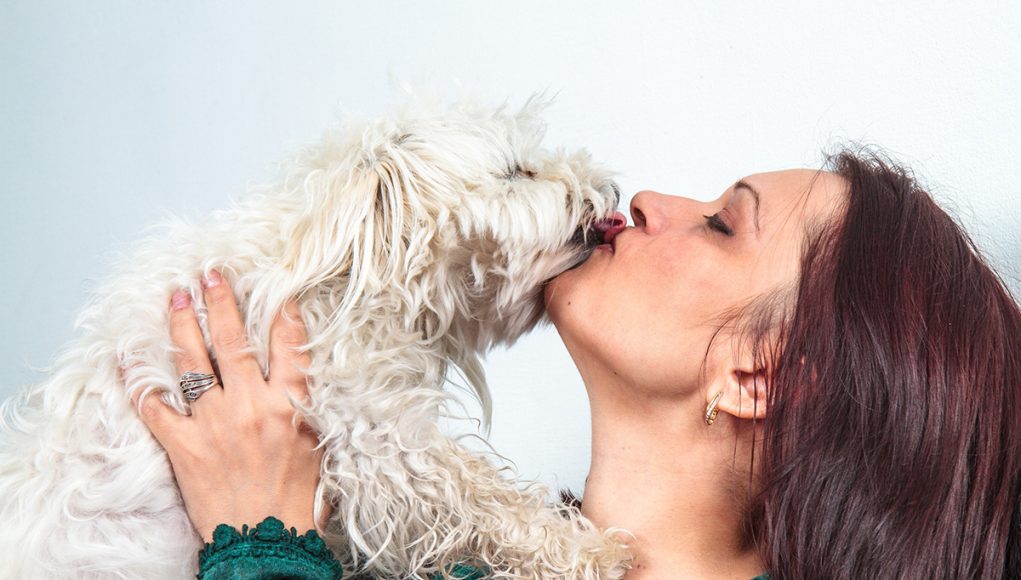 chien aime vraiment les bisous